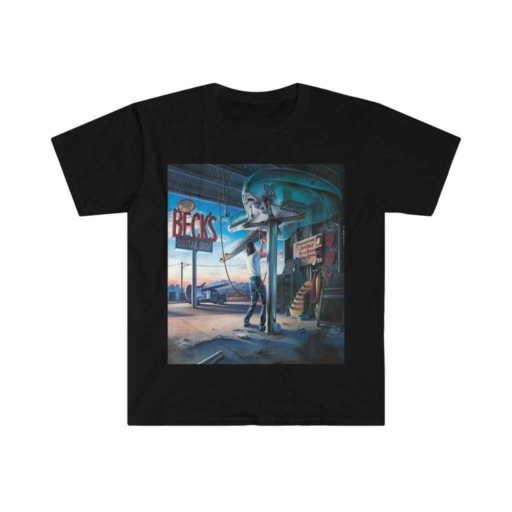 Soft Cotton T-Shirt. Jeff Beck, guitar Shop Unisex T-shirt, Sweatshirt, Hoodie, Long Sleeve Tee - T-Shirt, Sweatshirt, Hoodie