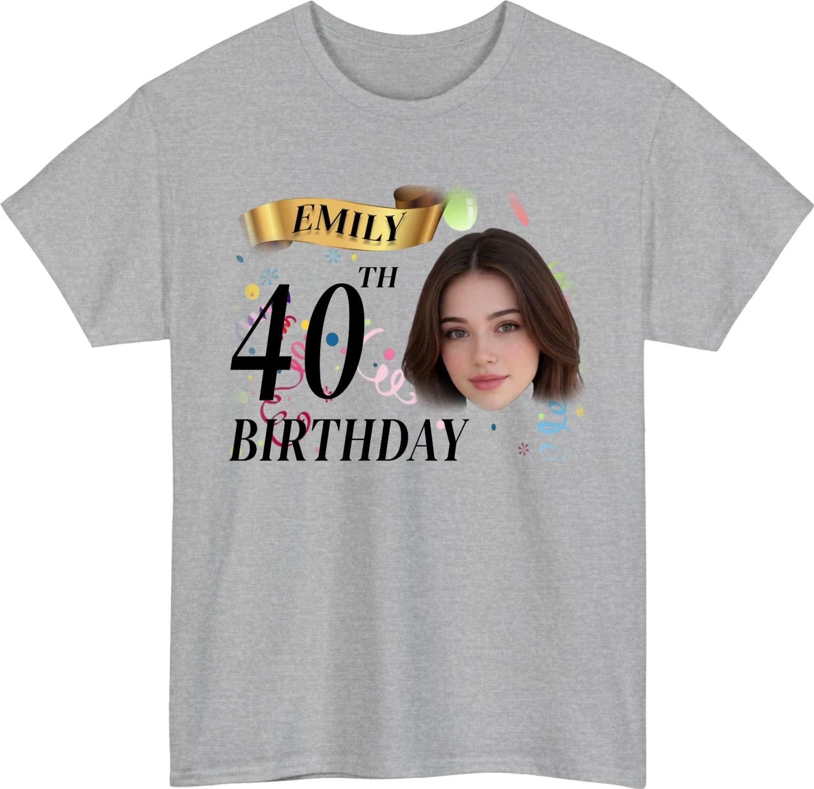Personalised Birthday Crew T Shirt Custom Name Photo Age Matching Party Gift Top Unisex T-shirt, Sweatshirt, Hoodie, Long Sleeve Tee - T-Shirt, Sweatshirt, Hoodie
