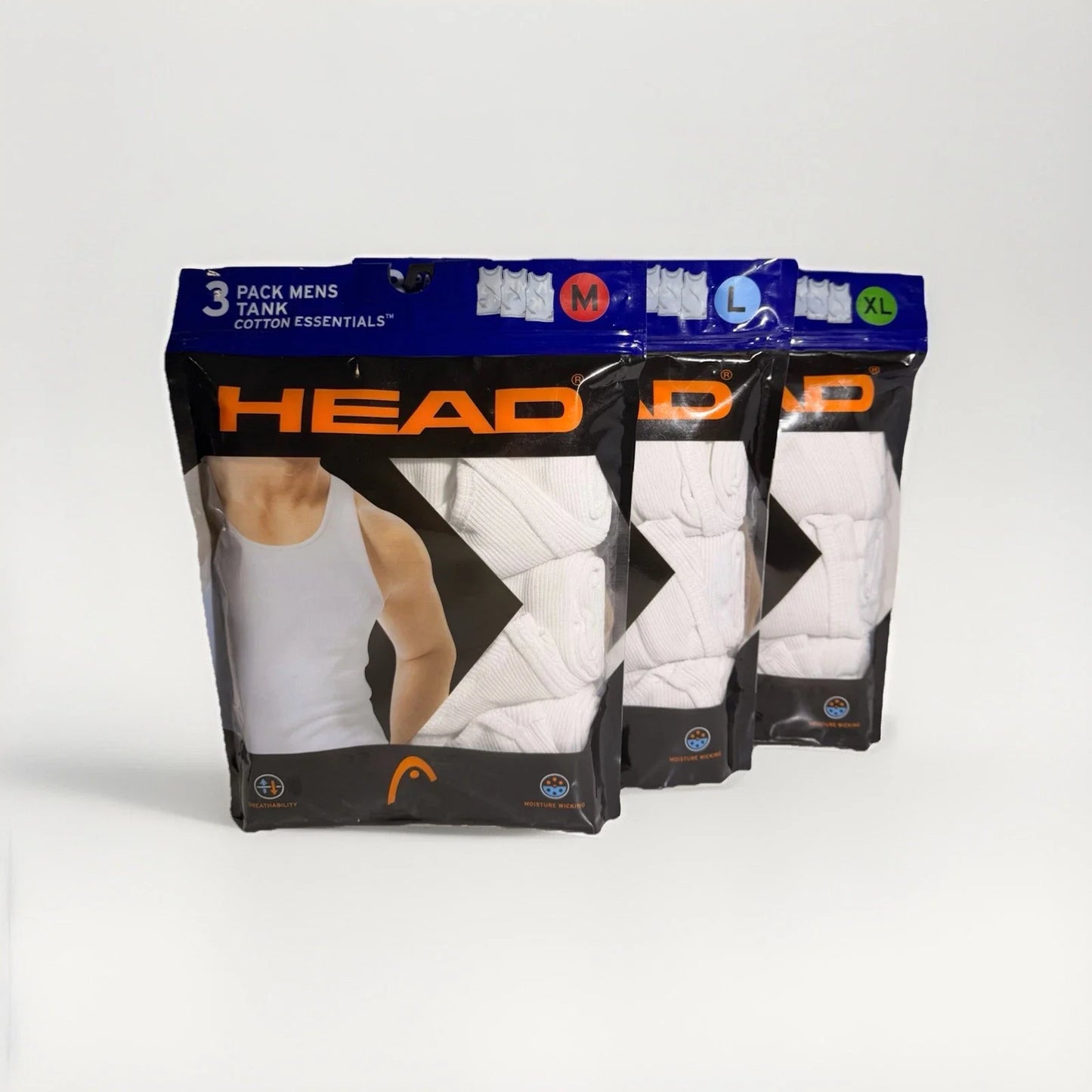 New Head Men 3 Pack Modern Fit Cotton Essentials White Tank Tops Sizes M, L, XL Unisex T-shirt, Sweatshirt, Hoodie, Long Sleeve Tee - T-Shirt, Sweatshirt, Hoodie