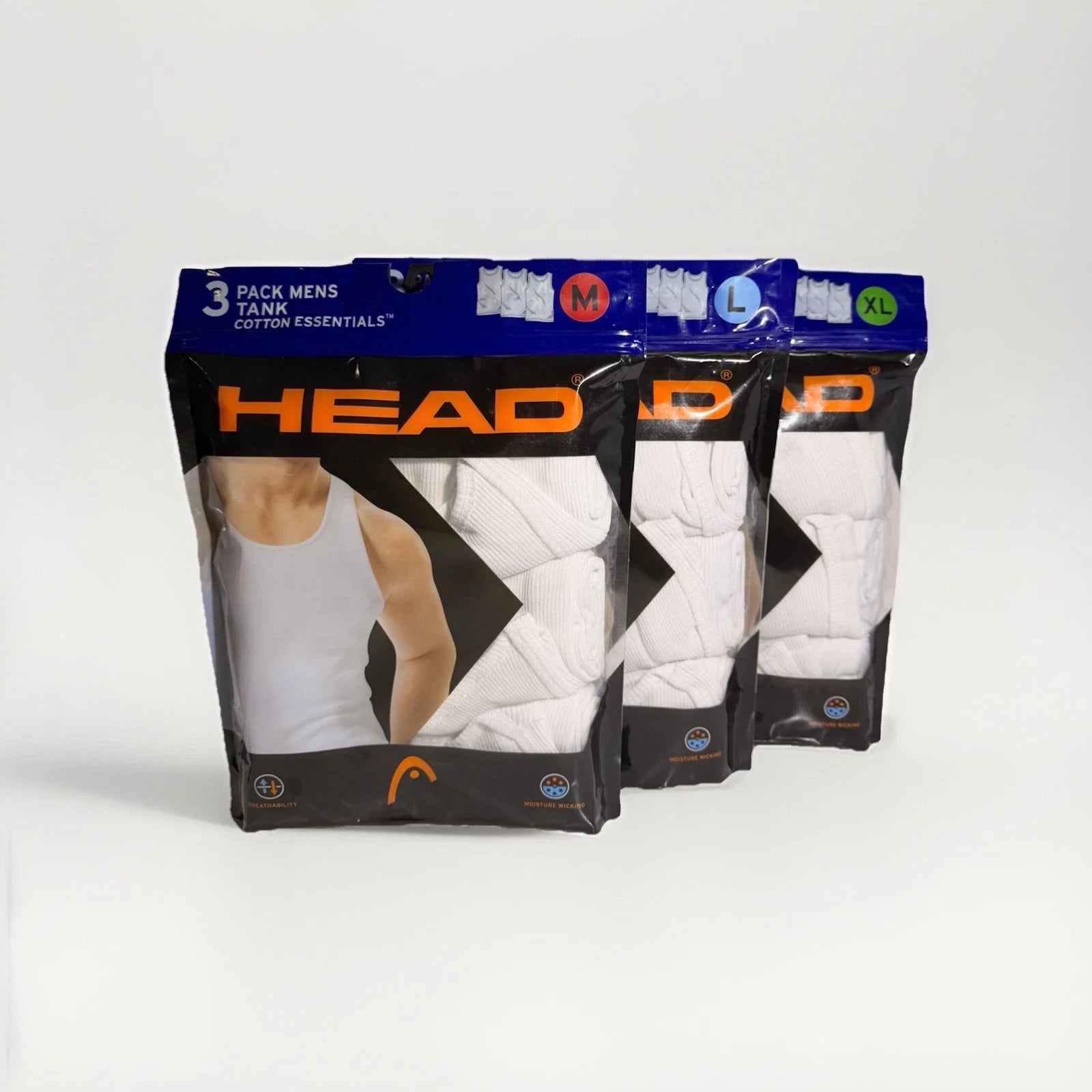 New Head Men 3 Pack Modern Fit Cotton Essentials White Tank Tops Sizes M, L, XL Unisex T-shirt, Sweatshirt, Hoodie, Long Sleeve Tee - T-Shirt, Sweatshirt, Hoodie
