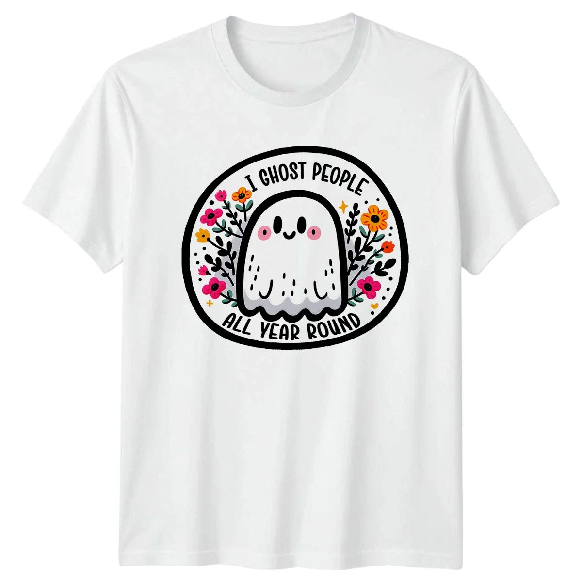 I Ghost People All Year Womens T-Shirt Introvert Halloween Gift For Her Unisex T-shirt, Sweatshirt, Hoodie, Long Sleeve Tee - T-Shirt, Sweatshirt, Hoodie