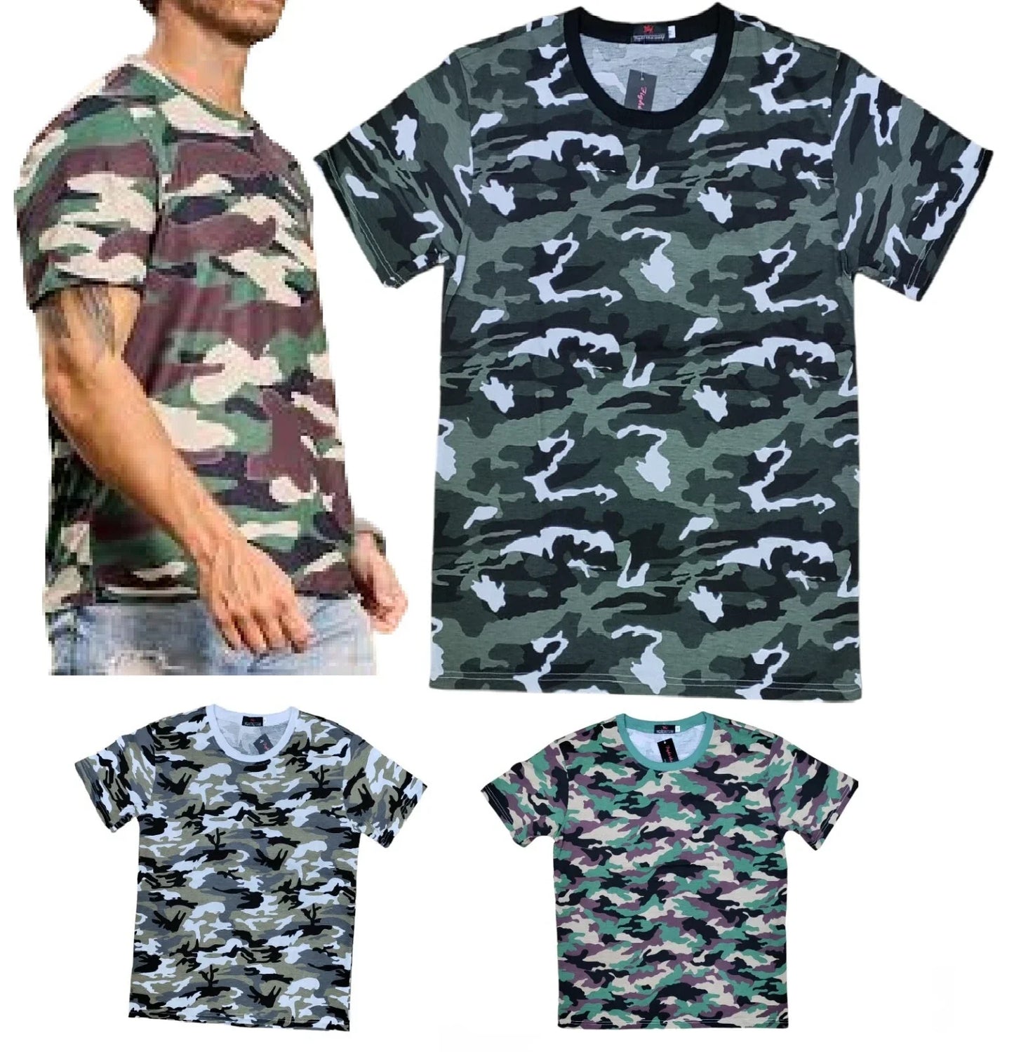 Mens Camouflage Short Sleeve Camo TShirt Army Military Hunting Fishing Shirt Top Unisex T-shirt, Sweatshirt, Hoodie, Long Sleeve Tee - T-Shirt, Sweatshirt, Hoodie