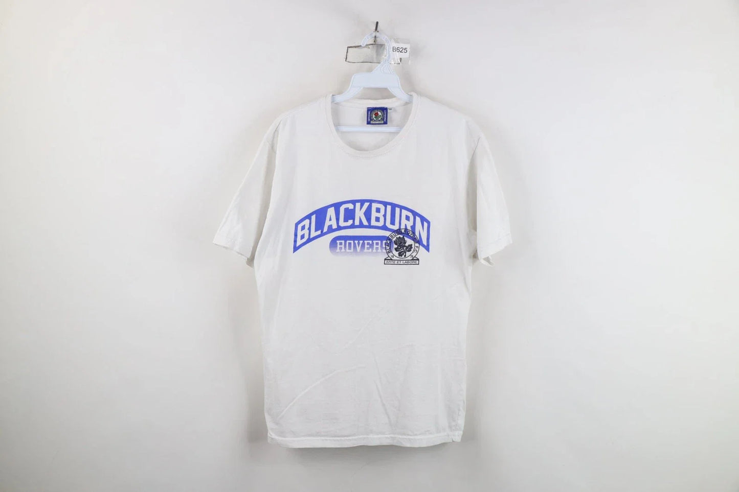 Retro Mens Medium Spell Out Blackburn Rovers FC Football Soccer T-Shirt White Unisex T-shirt, Sweatshirt, Hoodie, Long Sleeve Tee - T-Shirt, Sweatshirt, Hoodie