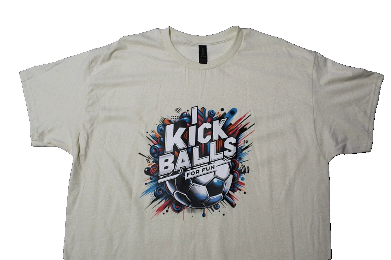Soccer Ball I Kick Balls DTF Graphic T Shirt Gildan Cotton Short Sleeve XL New Unisex T-shirt, Sweatshirt, Hoodie, Long Sleeve Tee - T-Shirt, Sweatshirt, Hoodie