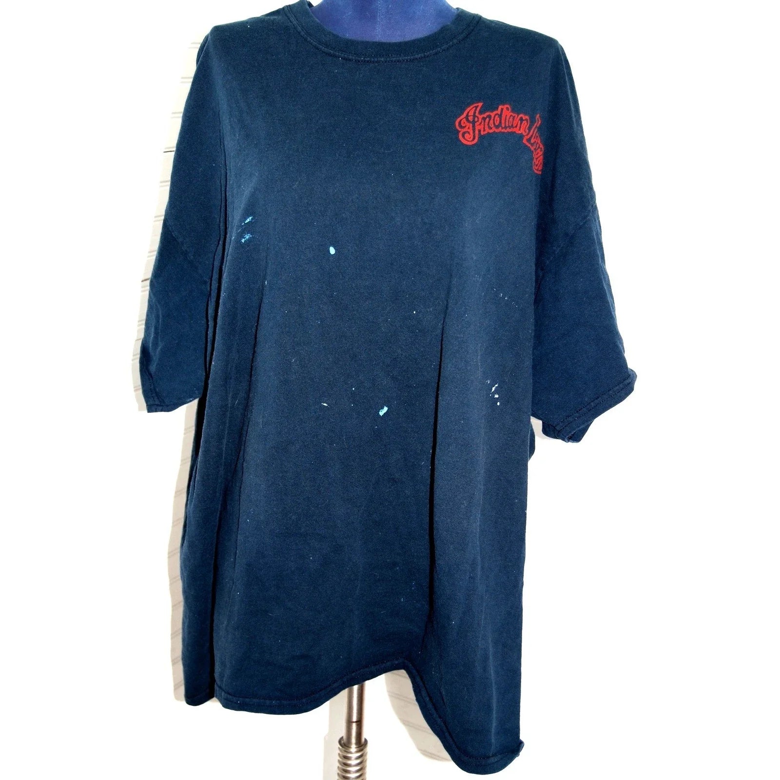 Vintage Indian Larry t-shirt Size 2XL Thrashed Faded Grunge Tee Y2K Biker Unisex T-shirt, Sweatshirt, Hoodie, Long Sleeve Tee - T-Shirt, Sweatshirt, Hoodie