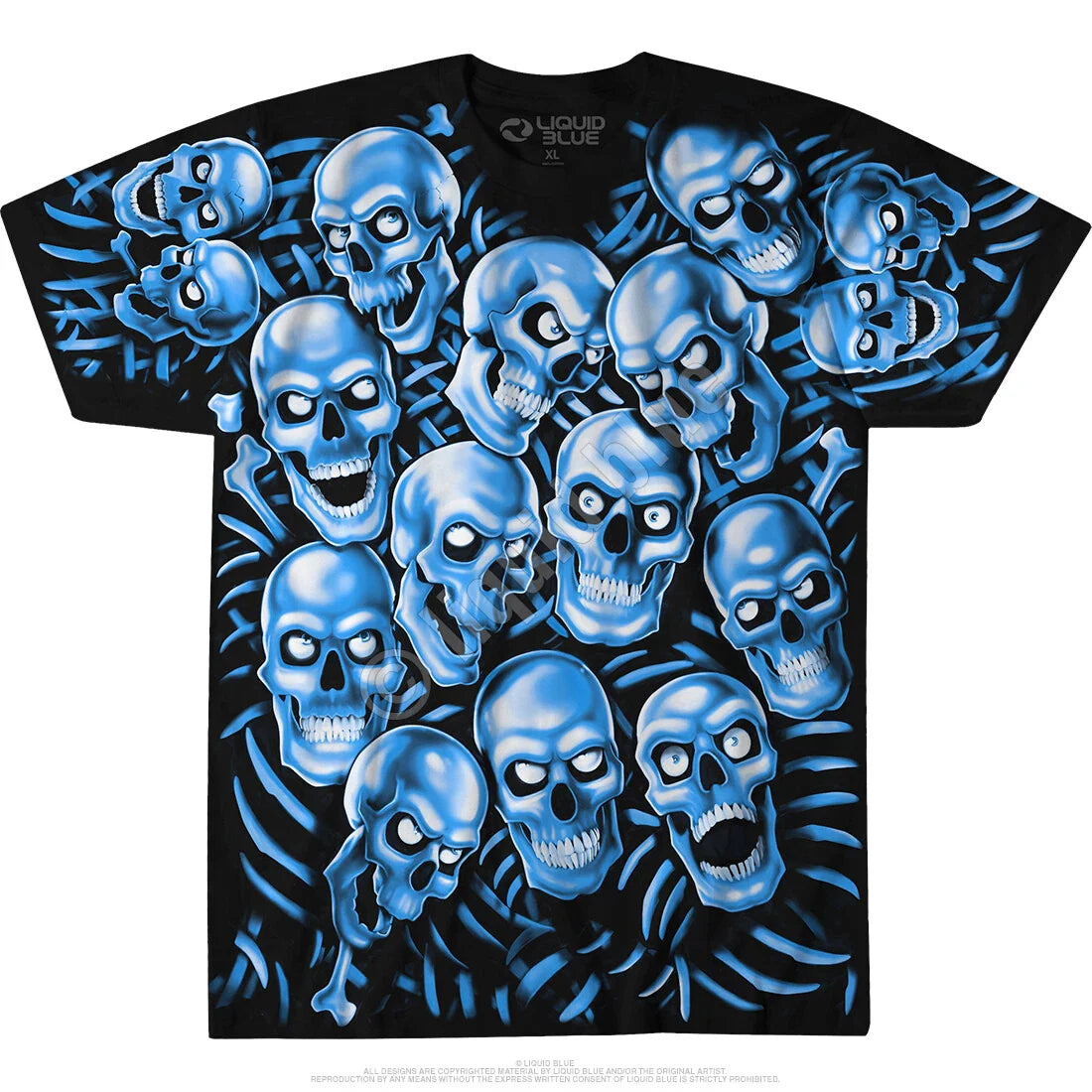 JUICY J STAY FLY-SKULL PILE- BLUE GLOW N DARK-T-SHIRT S-M-L-XL-XXL Halloween Unisex T-shirt, Sweatshirt, Hoodie, Long Sleeve Tee - T-Shirt, Sweatshirt, Hoodie