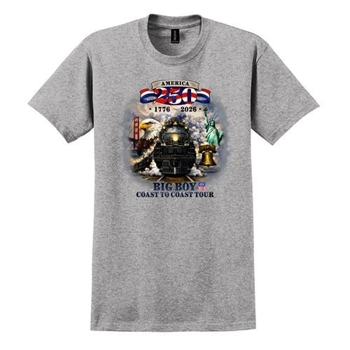 Big Boy America 250th - Union Pacific Licenced Authentic Grey Tshirt Unisex T-shirt, Sweatshirt, Hoodie, Long Sleeve Tee - T-Shirt, Sweatshirt, Hoodie