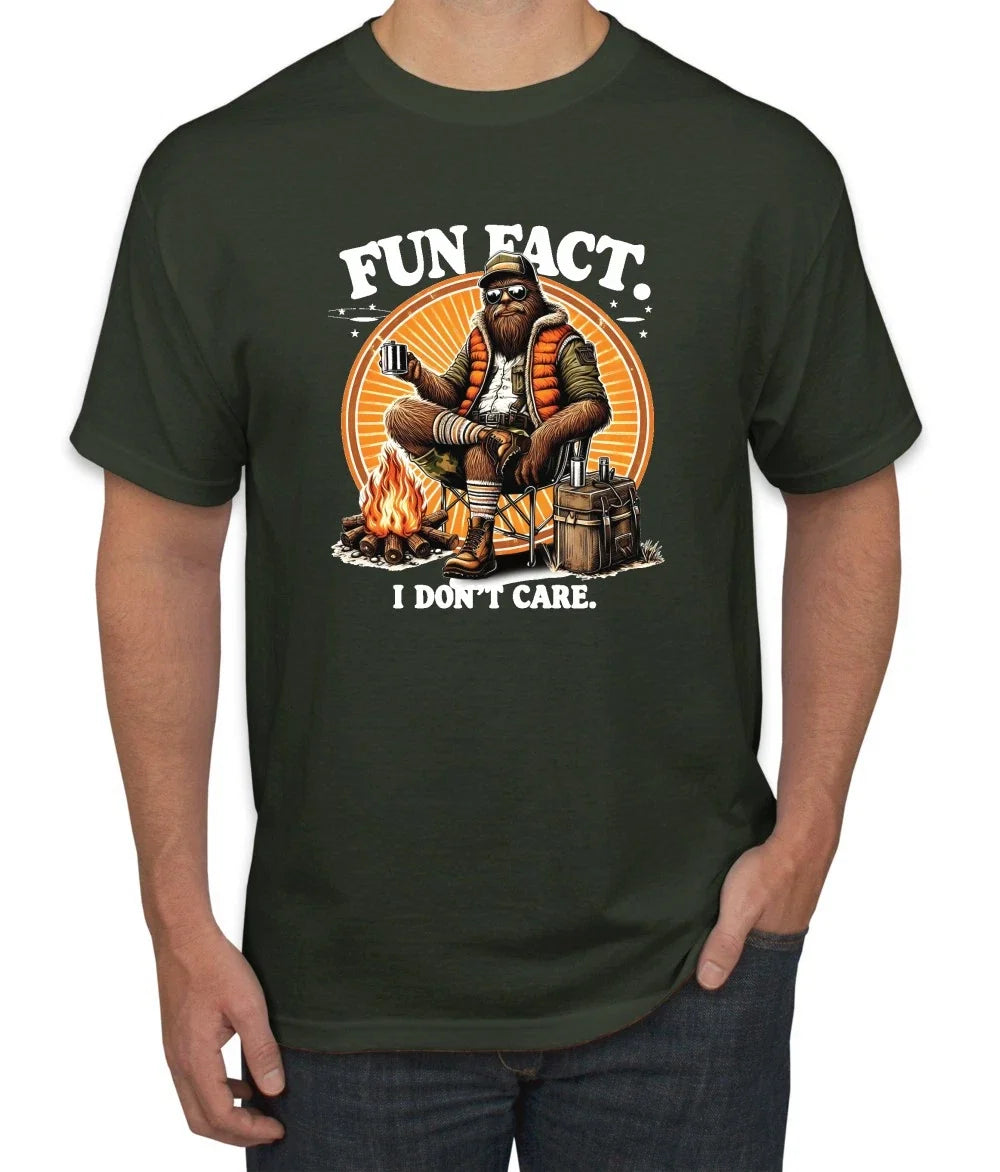 Fun Fact I Don't Care Funny Sasquatch Men's T-Shirt Unisex T-shirt, Sweatshirt, Hoodie, Long Sleeve Tee - T-Shirt, Sweatshirt, Hoodie