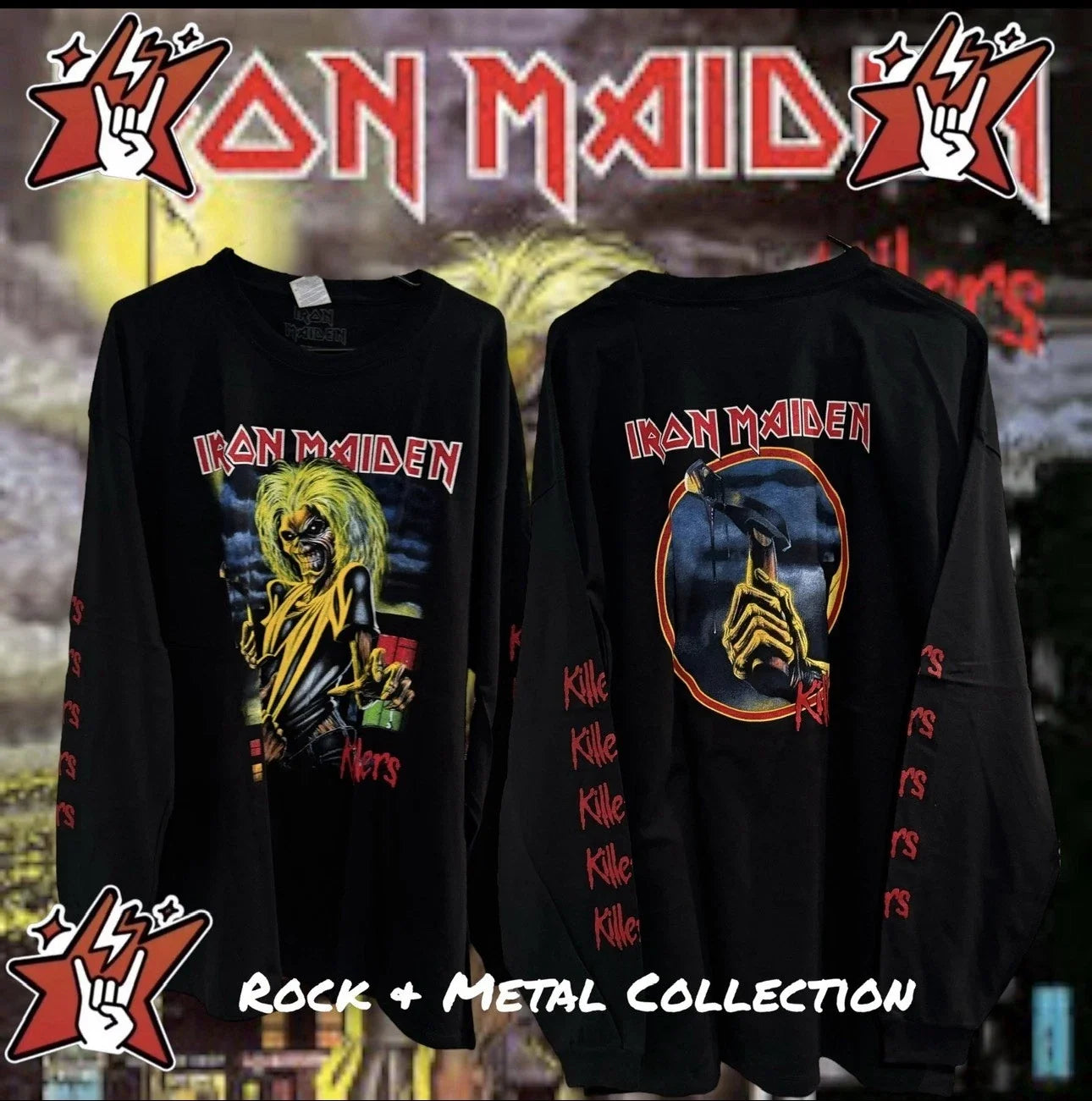 Iron Maiden Killer T-Shirt New Short & Long Sleeve Metallica Megadeth Unisex T-shirt, Sweatshirt, Hoodie, Long Sleeve Tee - T-Shirt, Sweatshirt, Hoodie