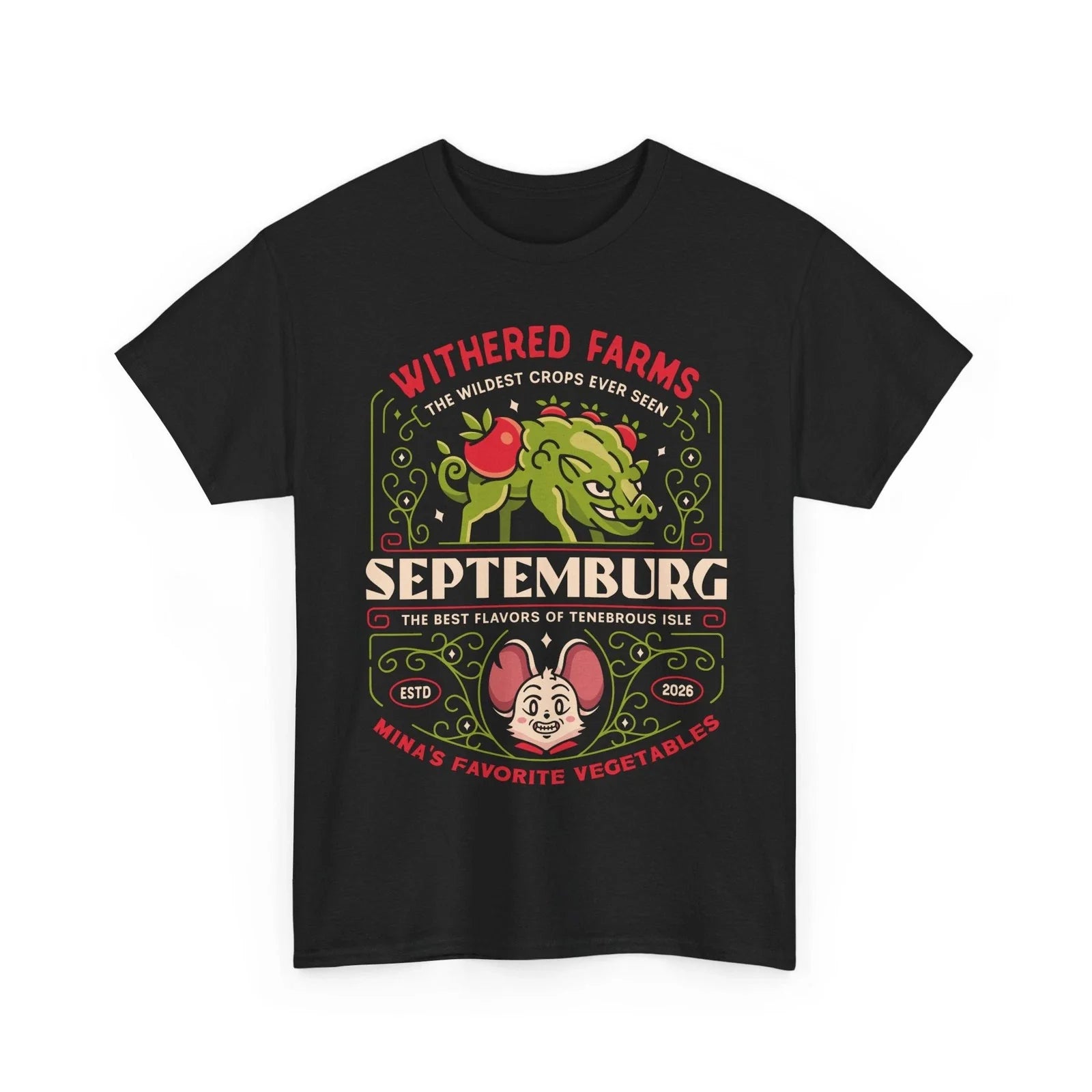 .Septemburg Withered Farms Crest Unisex T-Shirt  Mina the Hollower Video Game. Unisex T-shirt, Sweatshirt, Hoodie, Long Sleeve Tee - T-Shirt, Sweatshirt, Hoodie
