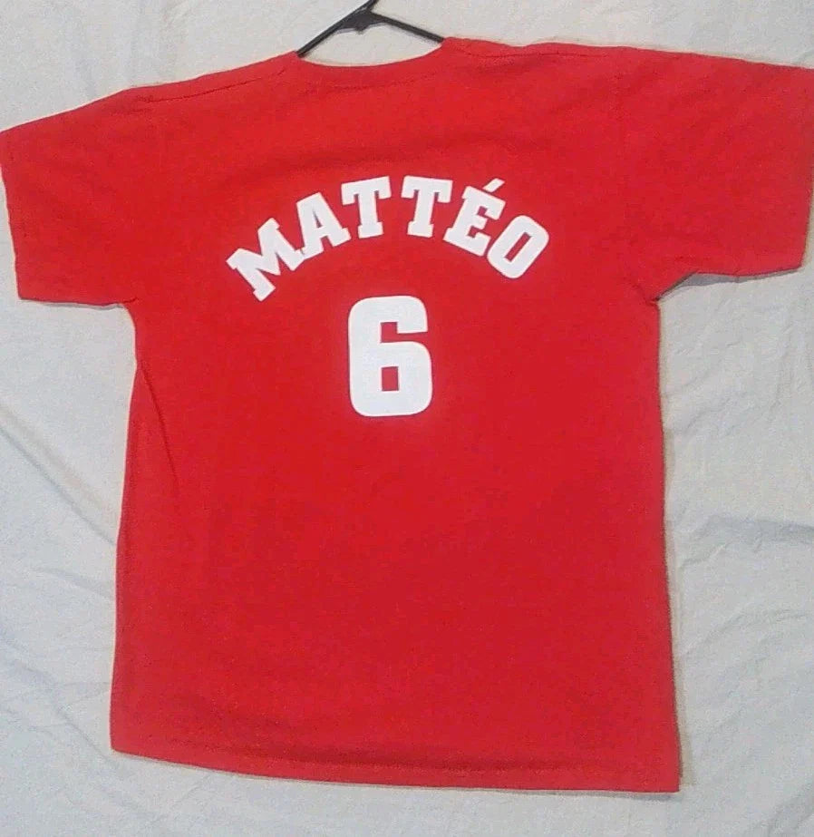 Matteo Dams Jersey Style Shirt Large Red Belgium Soccer Cup National Team Rare Unisex T-shirt, Sweatshirt, Hoodie, Long Sleeve Tee - T-Shirt, Sweatshirt, Hoodie