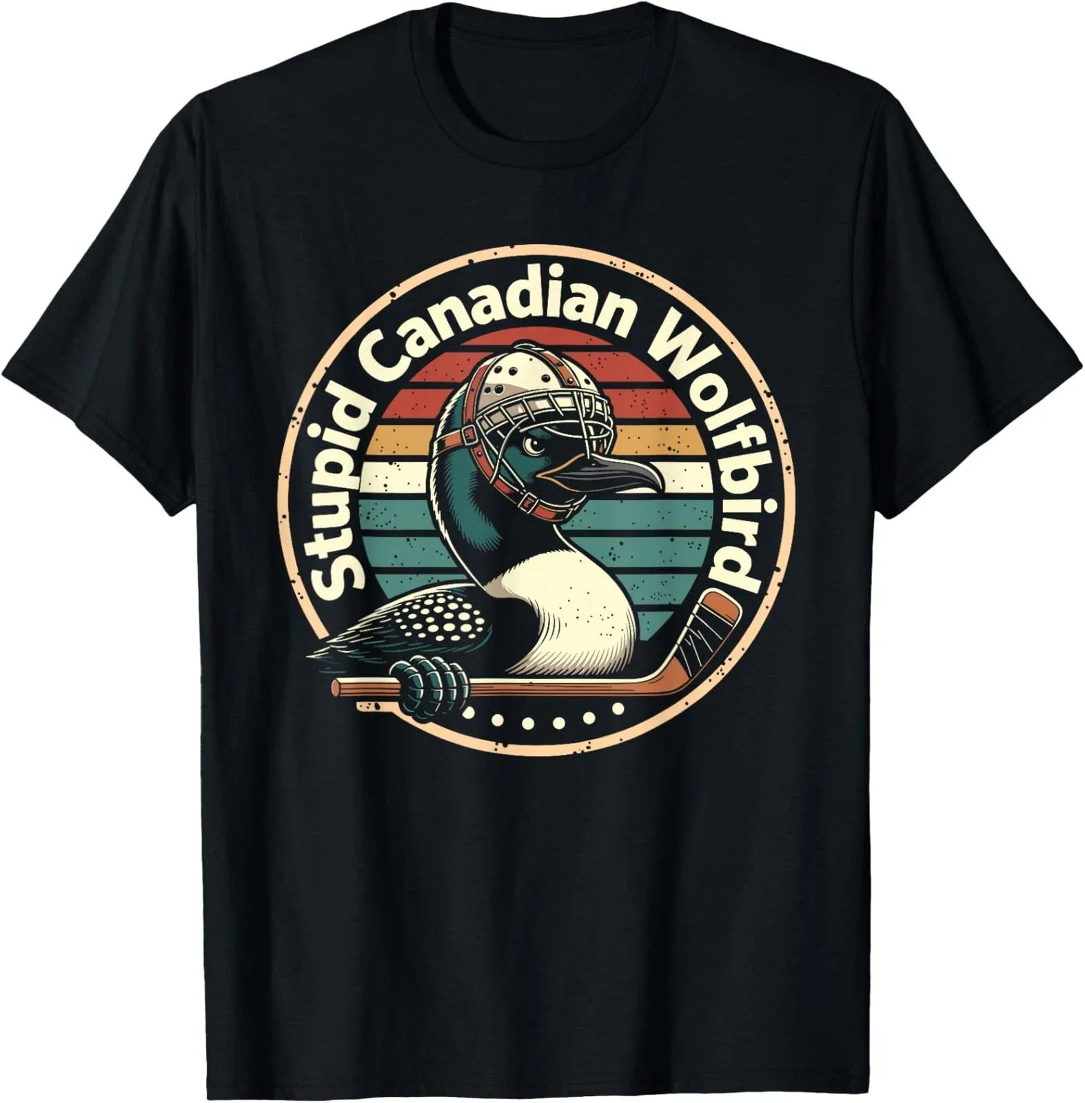 Canadian Wolf Bird Vintage Heated Hookey Loon Meme Unisex T-Shirt Unisex T-shirt, Sweatshirt, Hoodie, Long Sleeve Tee - T-Shirt, Sweatshirt, Hoodie