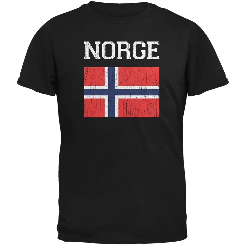 World Cup Distressed Flag Norge Black Adult T-Shirt Unisex T-shirt, Sweatshirt, Hoodie, Long Sleeve Tee - T-Shirt, Sweatshirt, Hoodie
