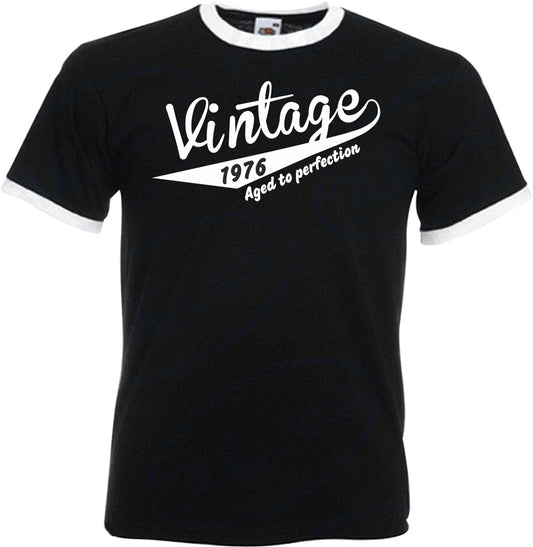 49th Birthday Gifts Presents Year 1976 Mens Ringer Vintage Retro T-Shirt Aged To Unisex T-shirt, Sweatshirt, Hoodie, Long Sleeve Tee - T-Shirt, Sweatshirt, Hoodie