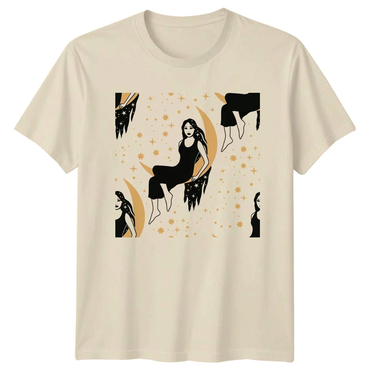 Celestial Night Moon Goddess Pattern Womens T-Shirt Boho Magic Spiritual Unisex T-shirt, Sweatshirt, Hoodie, Long Sleeve Tee - T-Shirt, Sweatshirt, Hoodie