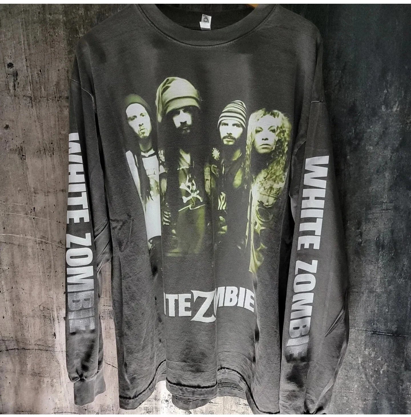 WHITE ZOMBIE CUSTOM LONG SLEEVE 4 SIDED PRINT SHIRT Black Shaka Wear garment dye Unisex T-shirt, Sweatshirt, Hoodie, Long Sleeve Tee - T-Shirt, Sweatshirt, Hoodie