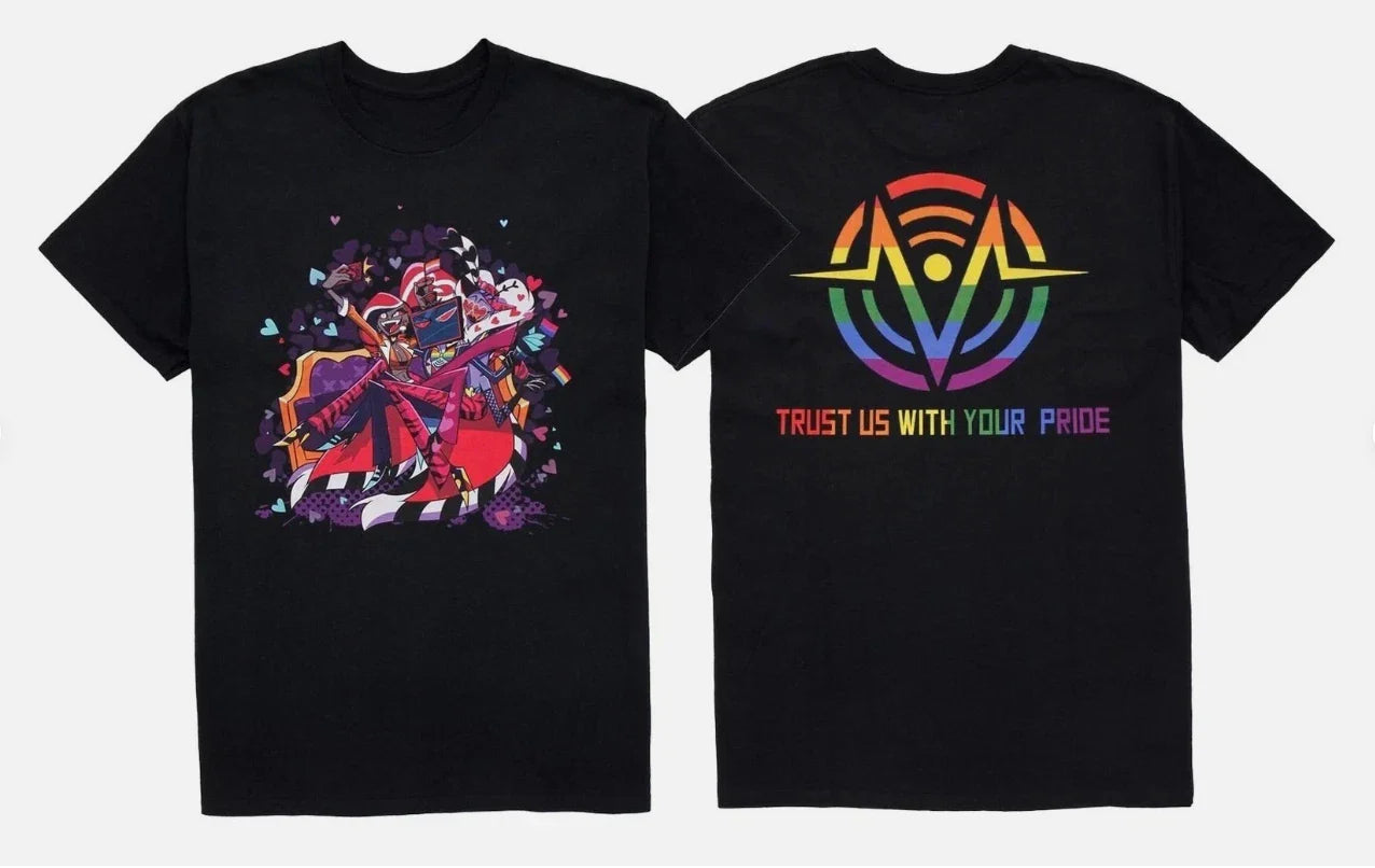 Hot!! Hazbin Hotel The Vees Pride Double-Sided T-Shirt Size S-5XL Unisex T-shirt, Sweatshirt, Hoodie, Long Sleeve Tee - T-Shirt, Sweatshirt, Hoodie