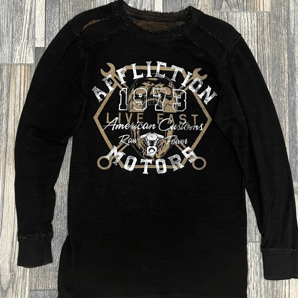 Y2K AFFLICTION Inside Out Reversible" LS Thermal Graphic Tee - PERFECT Unisex T-shirt, Sweatshirt, Hoodie, Long Sleeve Tee - T-Shirt, Sweatshirt, Hoodie