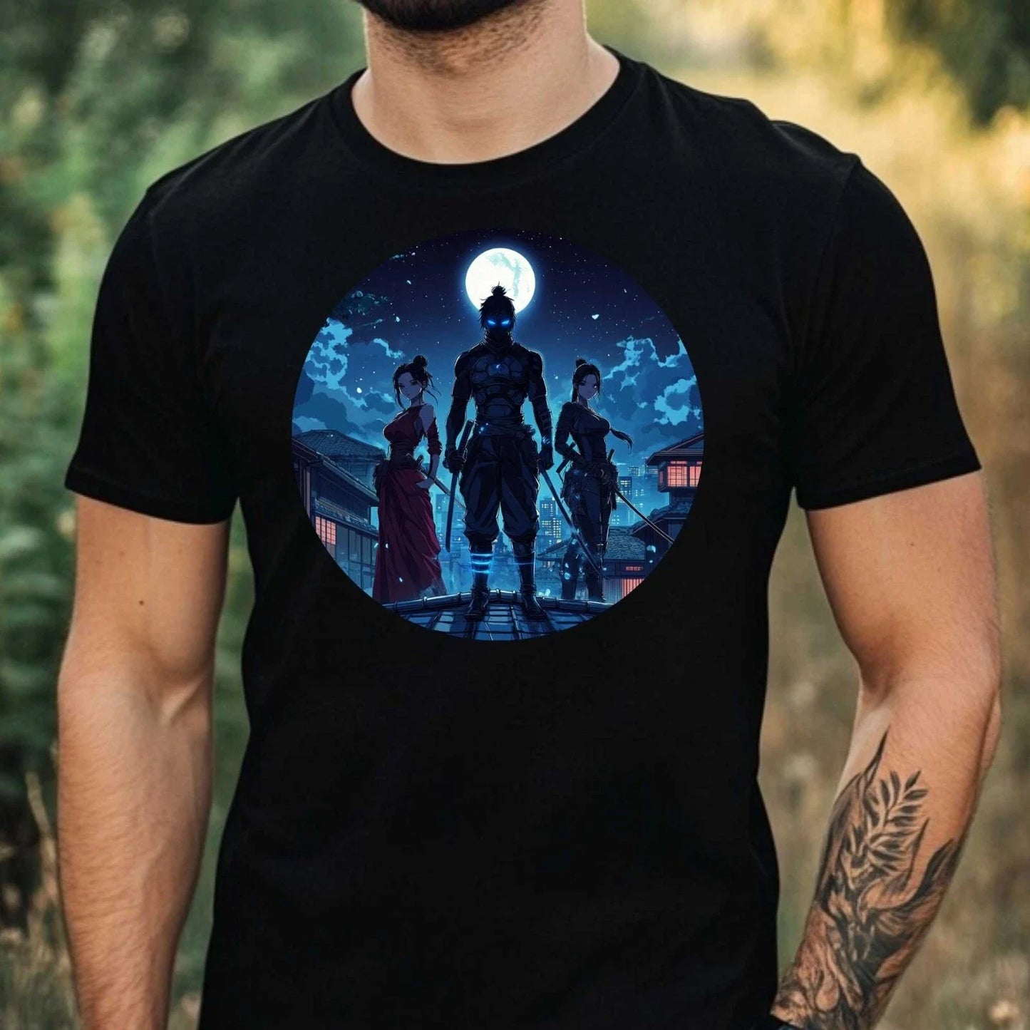 Mens Anime Ninja Theme Cotton T-Shirt Size XS to 5XL Unisex T-shirt, Sweatshirt, Hoodie, Long Sleeve Tee - T-Shirt, Sweatshirt, Hoodie
