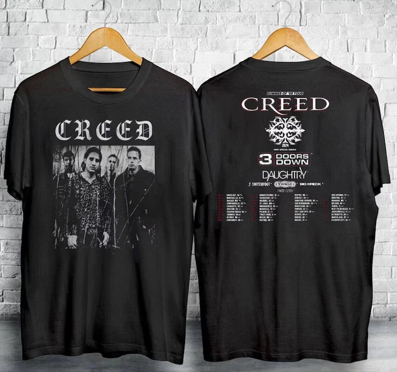 2024 Creed Band Summer of 99 Tour 2024 Concert Shirt Unisex Unisex T-shirt, Sweatshirt, Hoodie, Long Sleeve Tee - T-Shirt, Sweatshirt, Hoodie