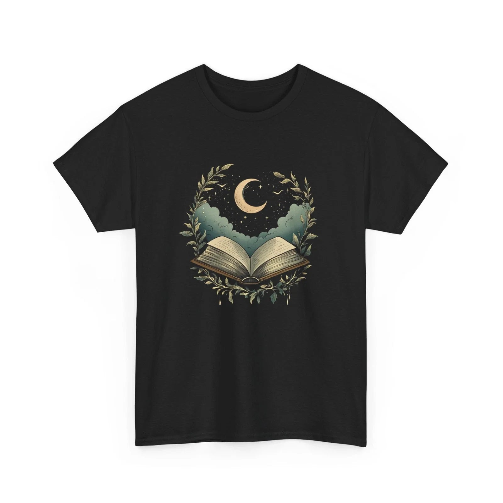 Book T-Shirt | Funny Reading Shirt | Mystical Book Boho Moon Leaf Shirt Unisex T-shirt, Sweatshirt, Hoodie, Long Sleeve Tee - T-Shirt, Sweatshirt, Hoodie