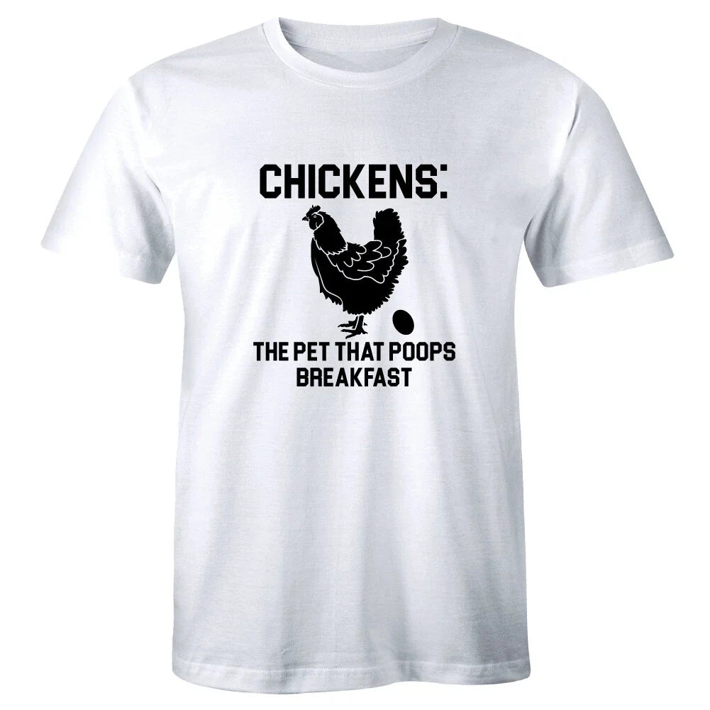 Chickens The Pet That Poops Breakfast Men's T-Shirt Funny Farm Animal Egg Tee Unisex T-shirt, Sweatshirt, Hoodie, Long Sleeve Tee - T-Shirt, Sweatshirt, Hoodie