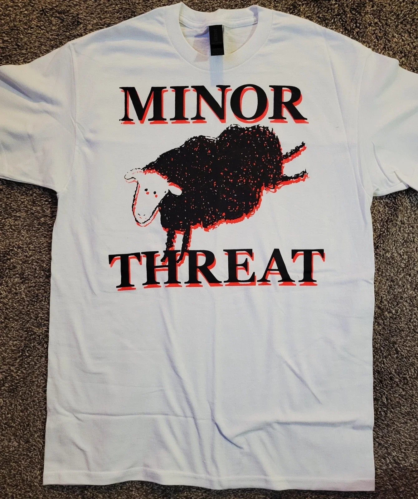 minor threat tshirt on white hand screenprinted punk hardcore shirt diy Unisex T-shirt, Sweatshirt, Hoodie, Long Sleeve Tee - T-Shirt, Sweatshirt, Hoodie