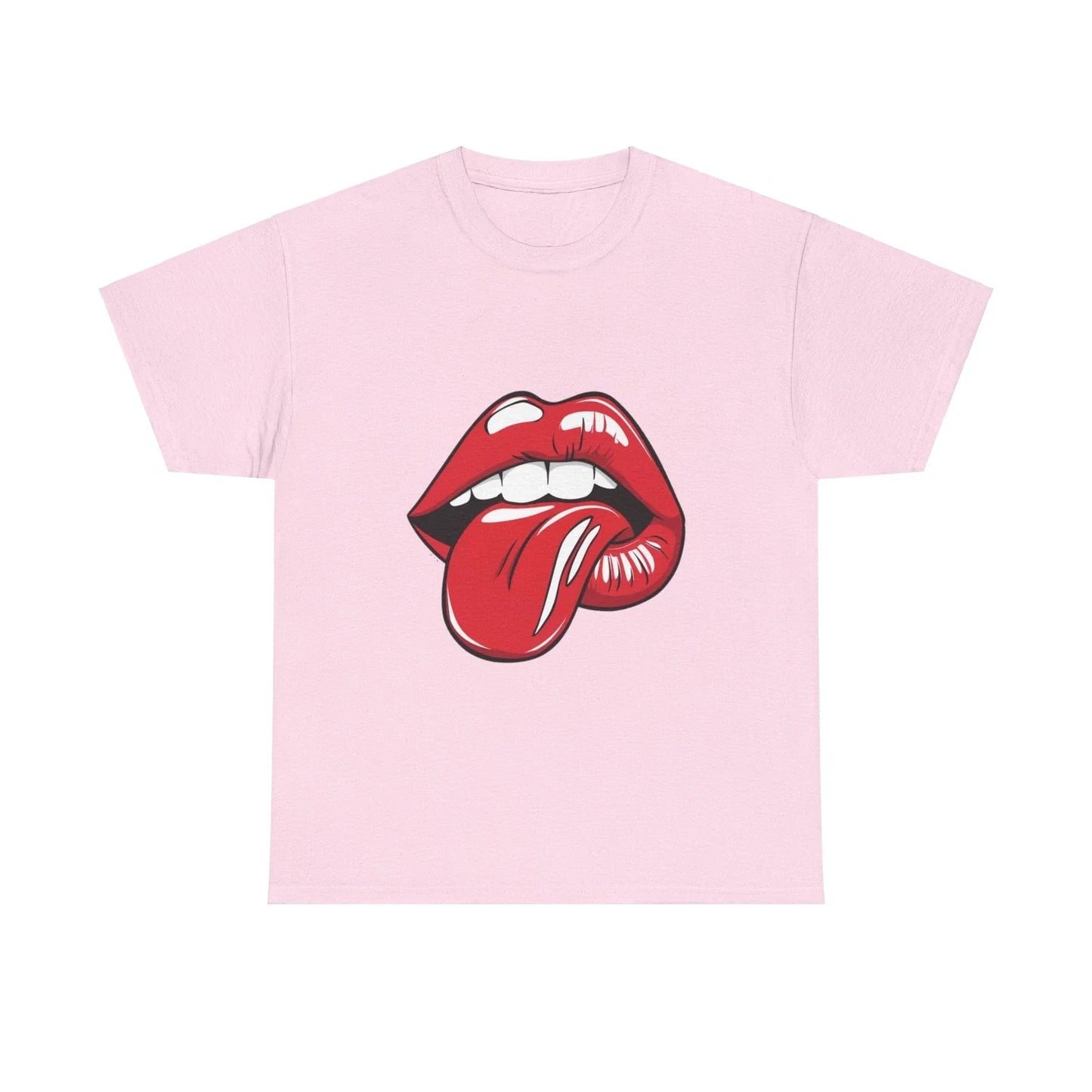 Sexy Retro PopArt Red Lips and Tounge Unisex heavy cotton Tshirt Unisex T-shirt, Sweatshirt, Hoodie, Long Sleeve Tee - T-Shirt, Sweatshirt, Hoodie