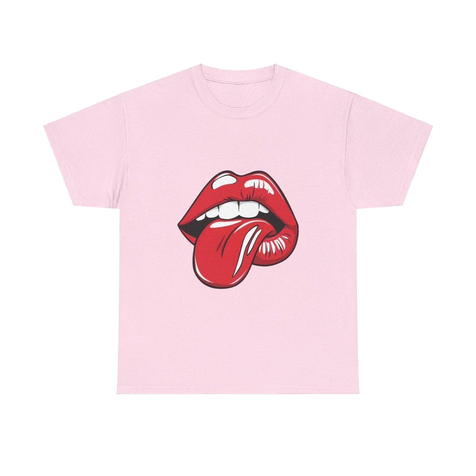 Sexy Retro PopArt Red Lips and Tounge Unisex heavy cotton Tshirt Unisex T-shirt, Sweatshirt, Hoodie, Long Sleeve Tee - T-Shirt, Sweatshirt, Hoodie