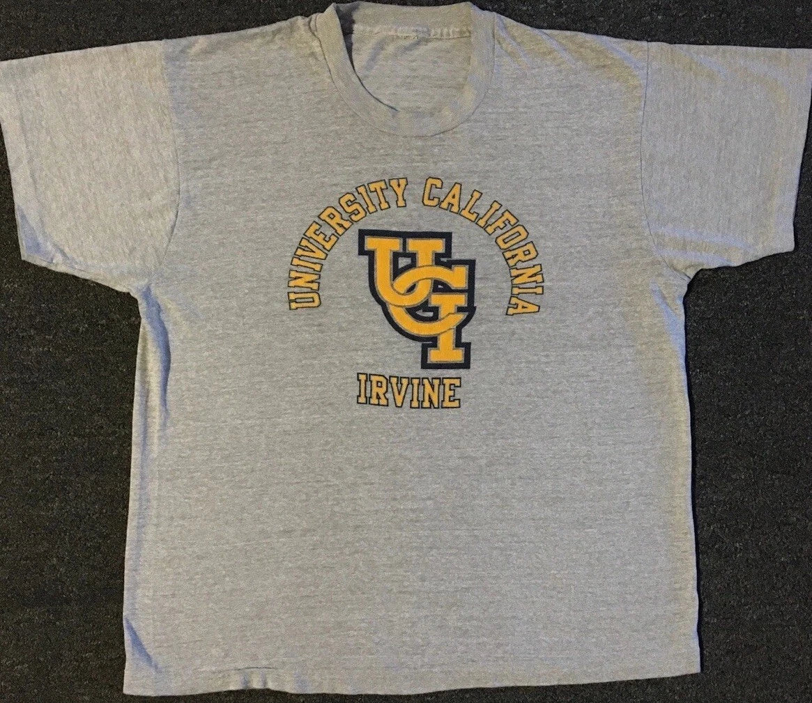 Vtg 80s UC Irvine UCI Faded Spellout Shirt S College School Track PE Grunge 70s Unisex T-shirt, Sweatshirt, Hoodie, Long Sleeve Tee - T-Shirt, Sweatshirt, Hoodie