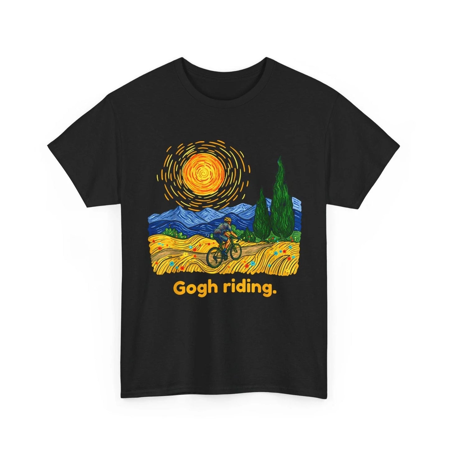 Gogh Riding Funny Shirt, Cycling Van Gogh Art Lovers Bike Women Men Shirt Unisex T-shirt, Sweatshirt, Hoodie, Long Sleeve Tee - T-Shirt, Sweatshirt, Hoodie