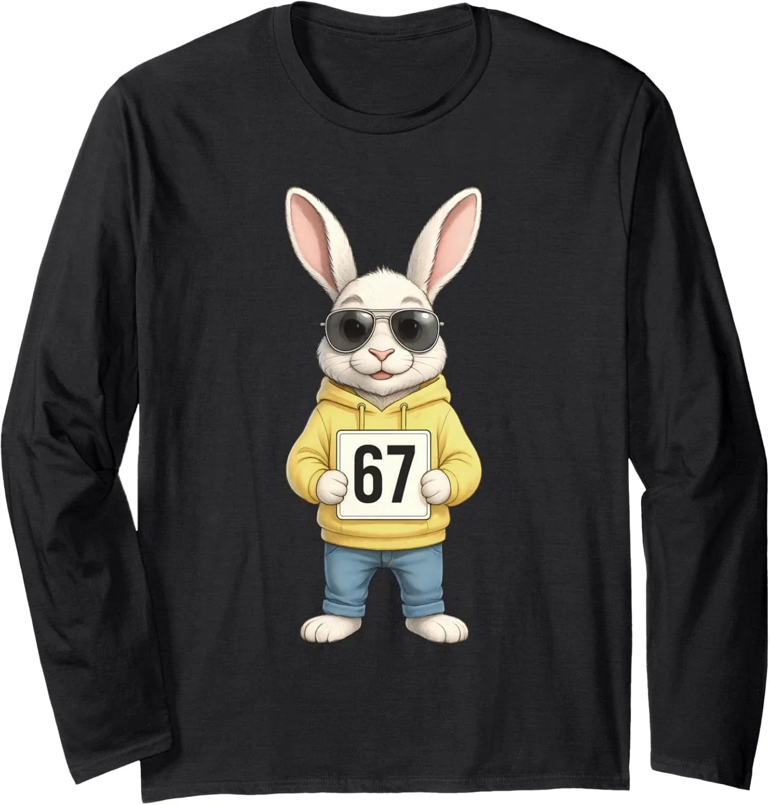 Six Seven Meme 6 7 Funny Cute Bunny Easter Day  Long Sleeve T-Shirt Unisex T-shirt, Sweatshirt, Hoodie, Long Sleeve Tee - T-Shirt, Sweatshirt, Hoodie
