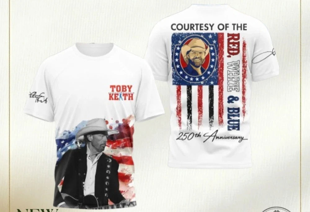 Toby Keith Courtesy Of The Red White Blue 250Th Anniversary AOP T-Shirt Unisex T-shirt, Sweatshirt, Hoodie, Long Sleeve Tee - T-Shirt, Sweatshirt, Hoodie
