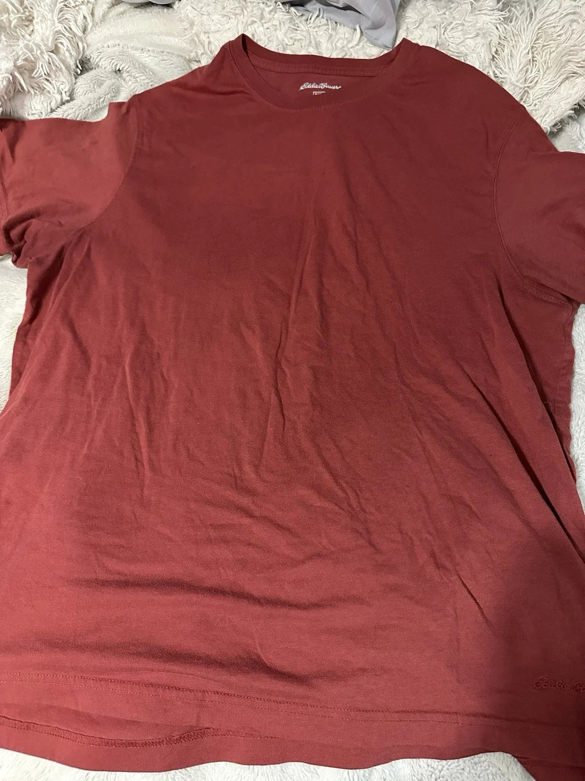 Eddie Bauer Men's Short Sleeve Crew Neck T-Shirt Wine, Cotton Blend XXL Dark Red Unisex T-shirt, Sweatshirt, Hoodie, Long Sleeve Tee - T-Shirt, Sweatshirt, Hoodie