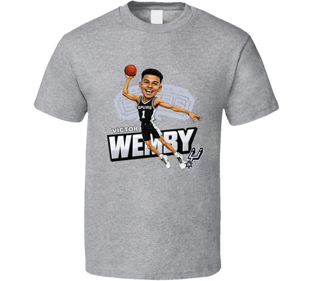 Victor Wembanyama Wemby San Antonio Caricature Retro T Shirt Unisex T-shirt, Sweatshirt, Hoodie, Long Sleeve Tee - T-Shirt, Sweatshirt, Hoodie