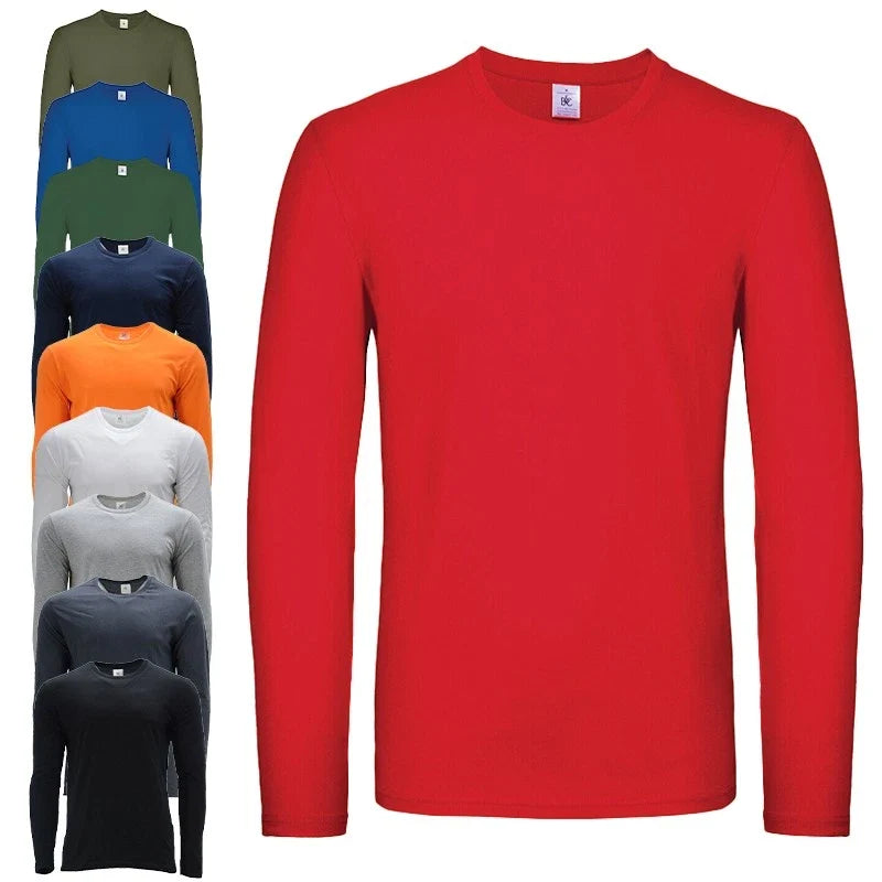 Mens T Shirts Crew Neck Regular Fit Long Sleeve Casual Plain Cotton Tees S - 3XL Unisex T-shirt, Sweatshirt, Hoodie, Long Sleeve Tee - T-Shirt, Sweatshirt, Hoodie