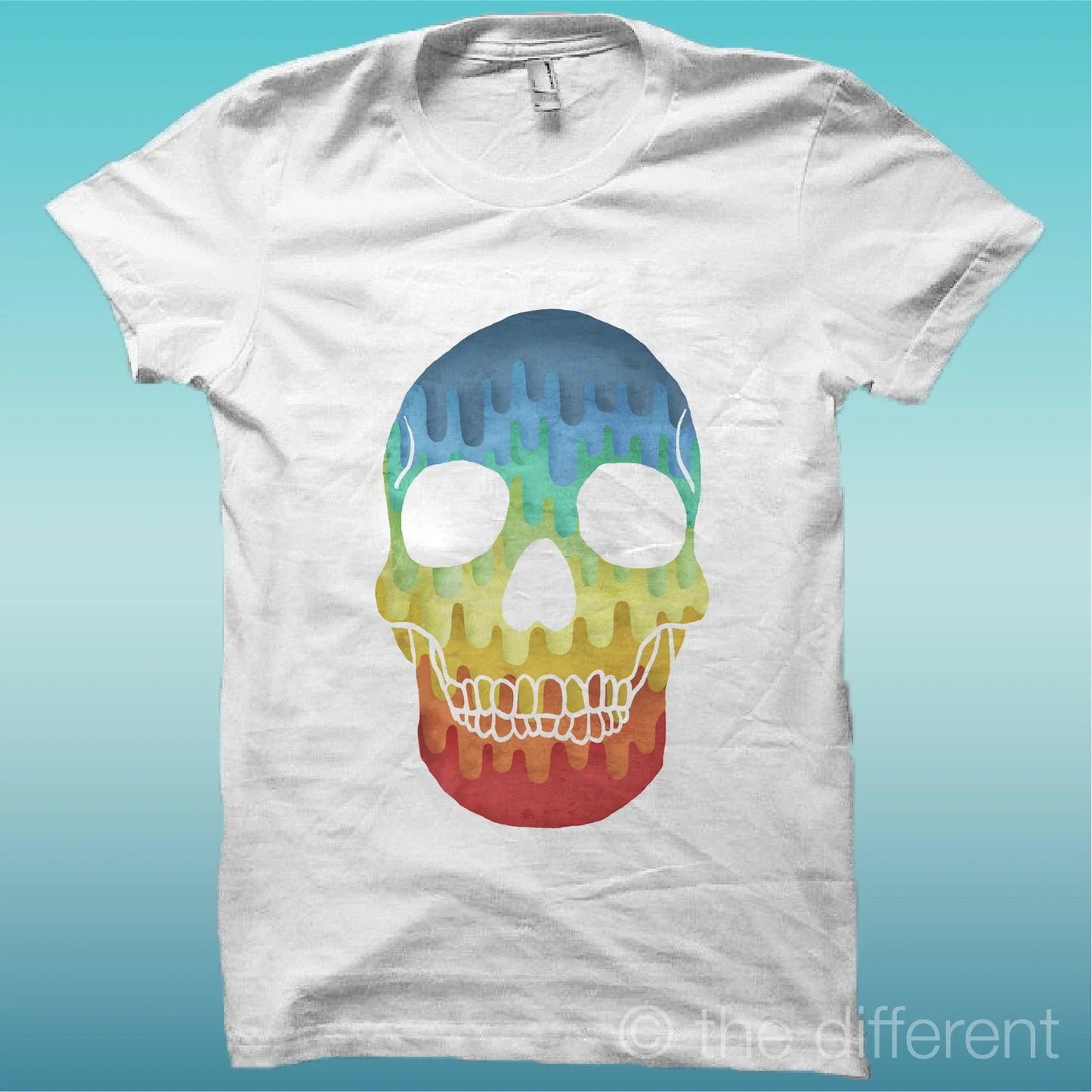 T-Shirt " Skull Coloured Skull " White The Happiness Is Have My T-Shirt New Unisex T-shirt, Sweatshirt, Hoodie, Long Sleeve Tee - T-Shirt, Sweatshirt, Hoodie