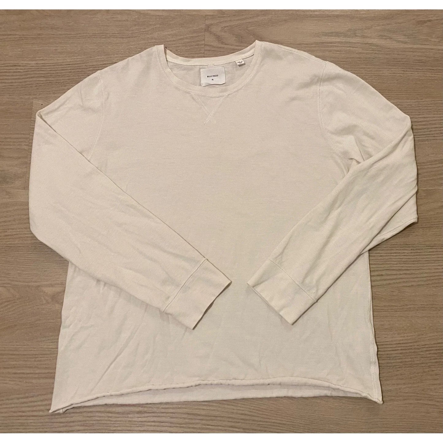 Billy Reid Dylan Crew Neck Long Sleeve Shirt XL Ivory Minimalist Quiet Luxury Unisex T-shirt, Sweatshirt, Hoodie, Long Sleeve Tee - T-Shirt, Sweatshirt, Hoodie