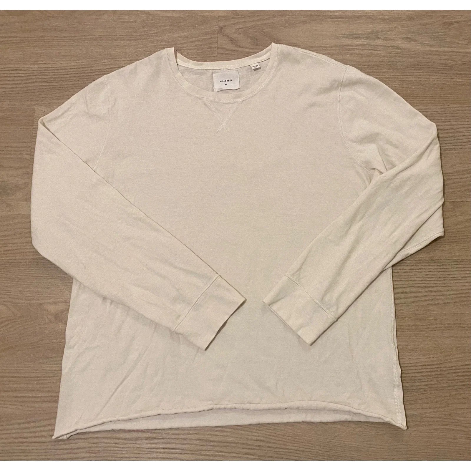 Billy Reid Dylan Crew Neck Long Sleeve Shirt XL Ivory Minimalist Quiet Luxury Unisex T-shirt, Sweatshirt, Hoodie, Long Sleeve Tee - T-Shirt, Sweatshirt, Hoodie