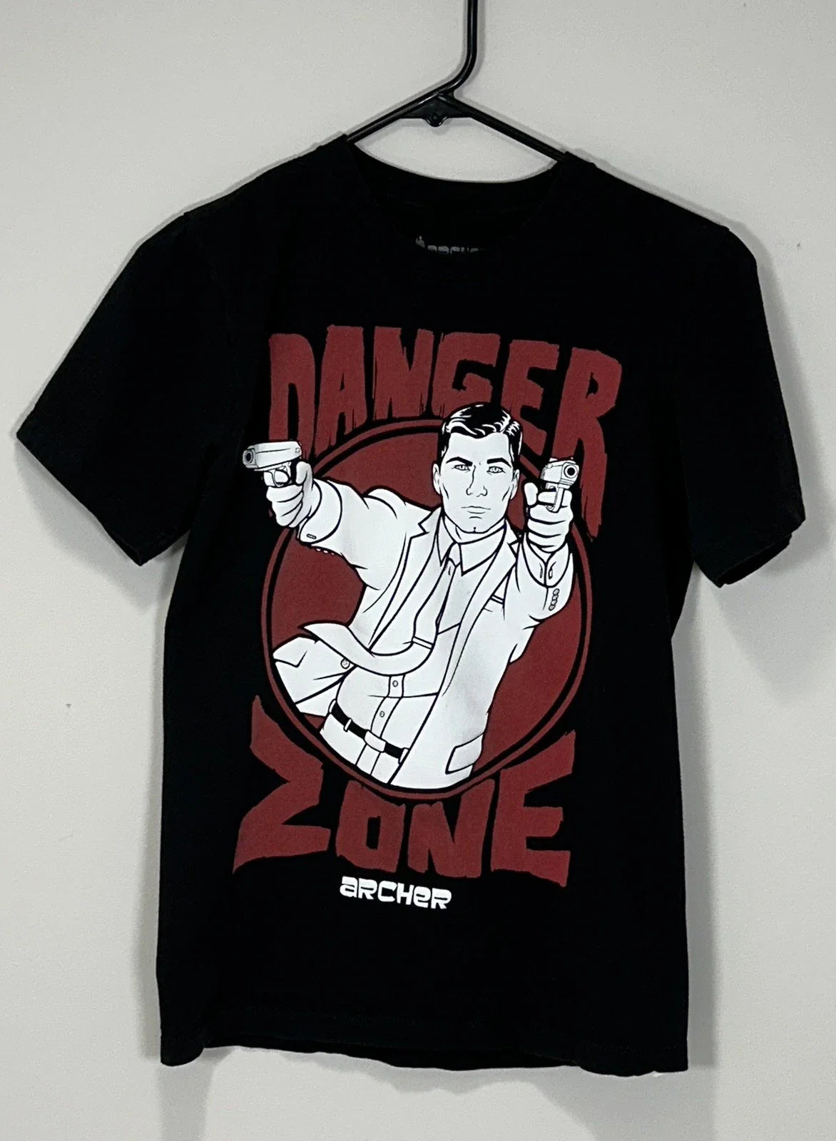 Archer Shirt Men's Small Black Danger Zone Animated Series Graphic Short Sleeve Unisex T-shirt, Sweatshirt, Hoodie, Long Sleeve Tee - T-Shirt, Sweatshirt, Hoodie