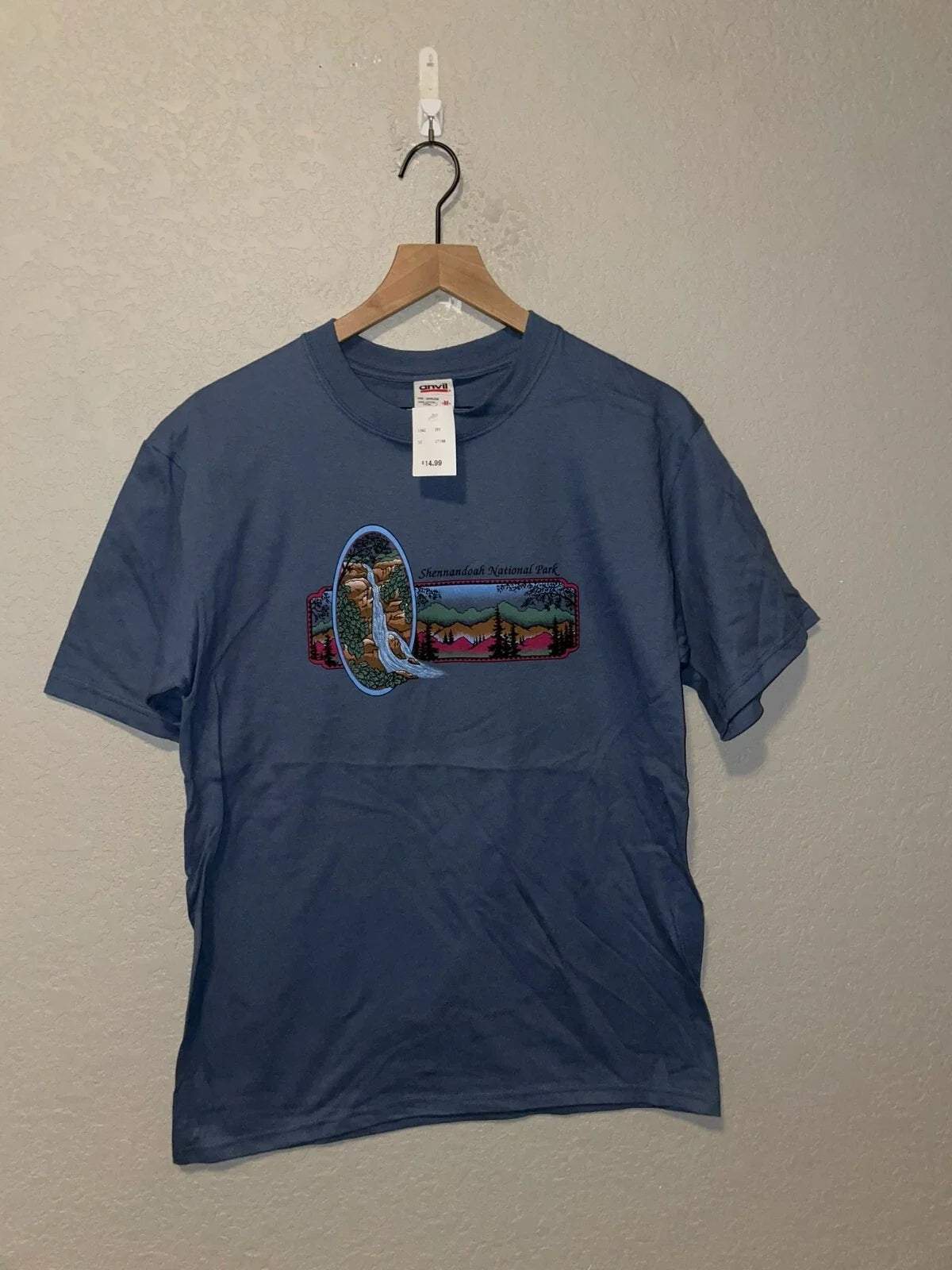 90s Vintage Shenandoah National Park Mountain Blue Nature Shirt Tee 1990s VTG M Unisex T-shirt, Sweatshirt, Hoodie, Long Sleeve Tee - T-Shirt, Sweatshirt, Hoodie