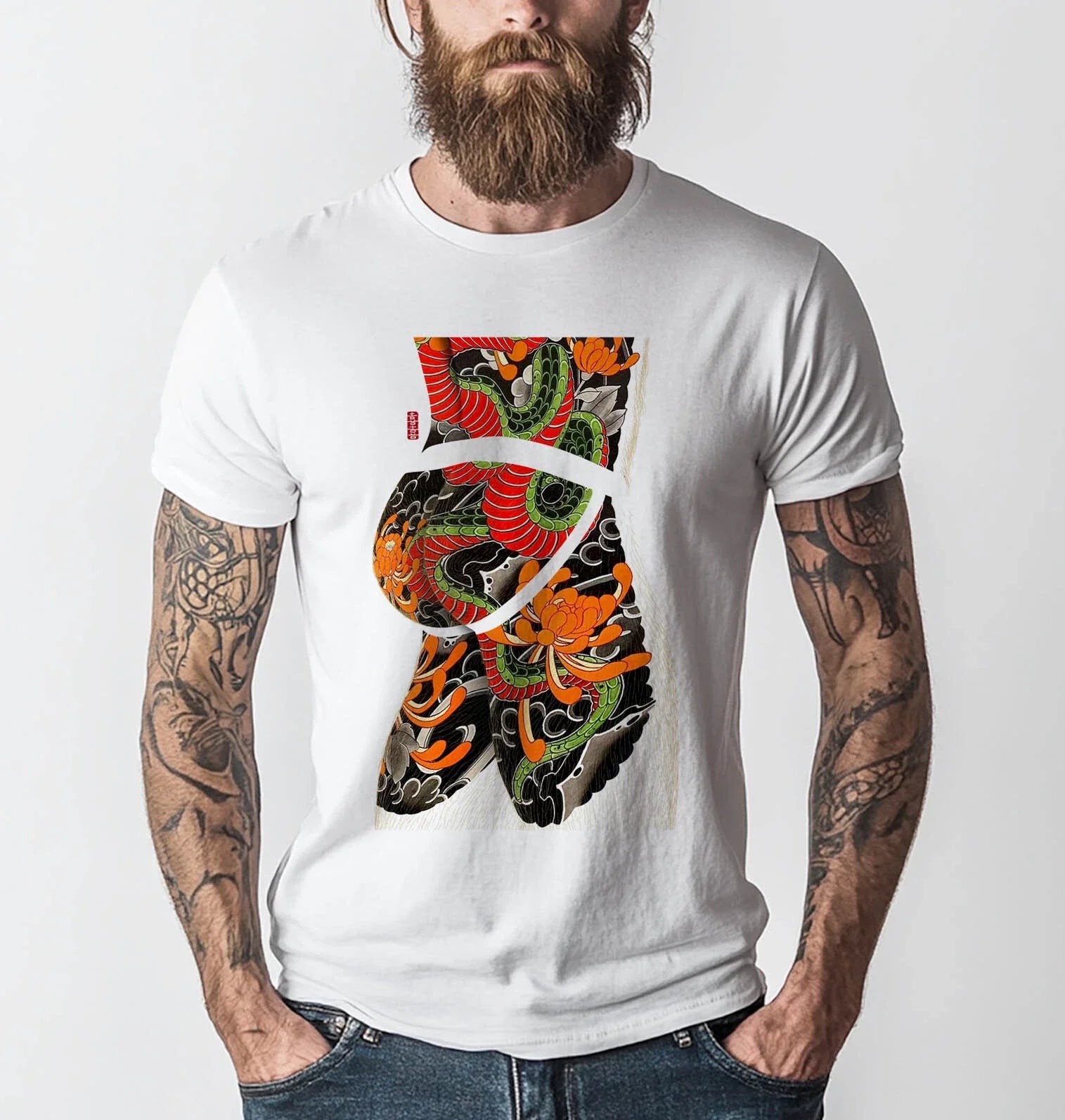 Gay Fashion Inked Hunk T-shirt | Gay Art l Gay Tattoo Art l Gift for Him l Snake Unisex T-shirt, Sweatshirt, Hoodie, Long Sleeve Tee - T-Shirt, Sweatshirt, Hoodie