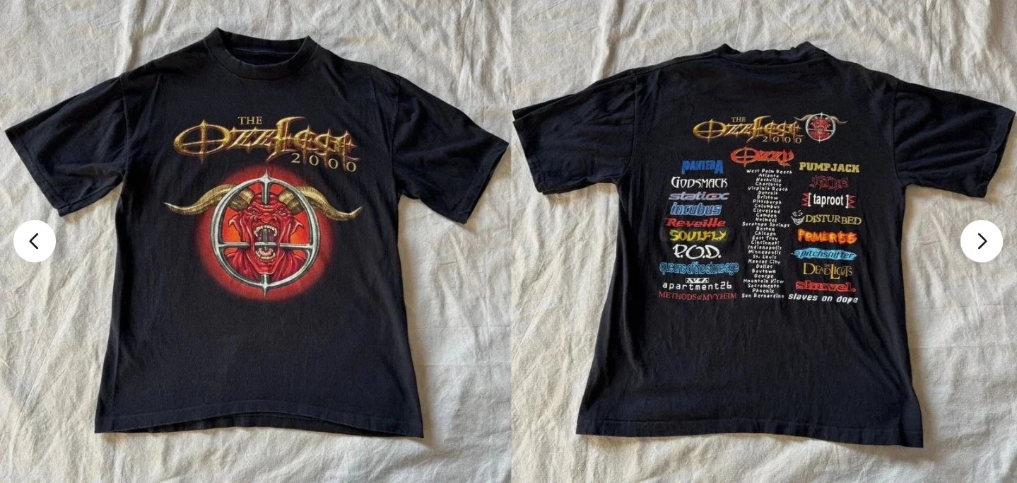 Ozzfest 2000 Tour Shirt Reprint Metal Band Tee S-4XL Unisex T-shirt, Sweatshirt, Hoodie, Long Sleeve Tee - T-Shirt, Sweatshirt, Hoodie