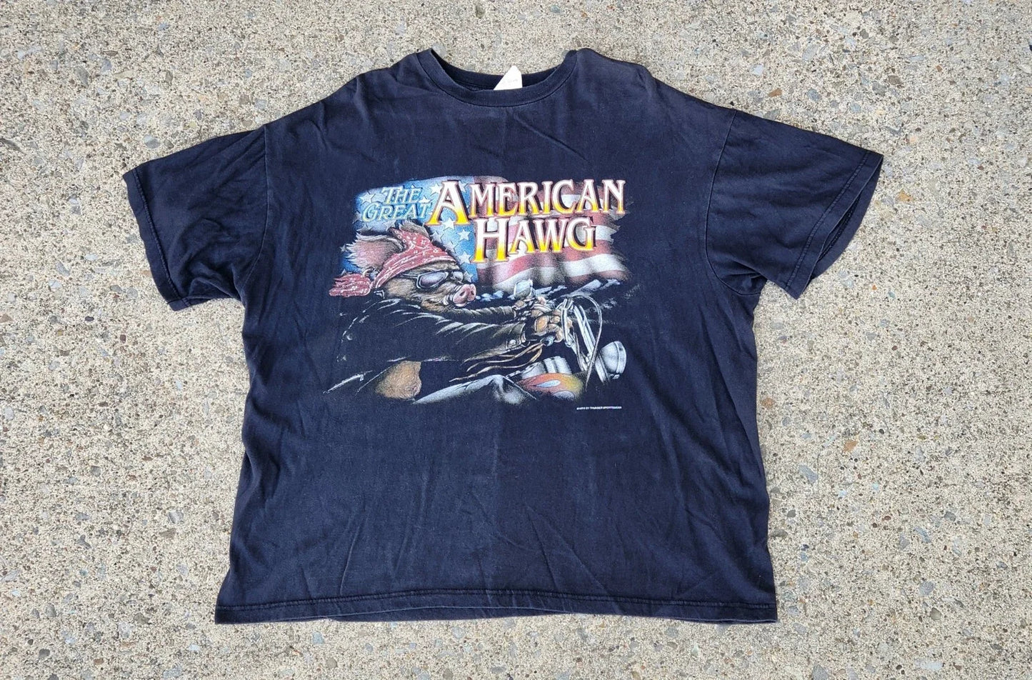 Vintage Harley Biker T-Shirt The Great American Hawg Hog Mens XXL Unisex T-shirt, Sweatshirt, Hoodie, Long Sleeve Tee - T-Shirt, Sweatshirt, Hoodie