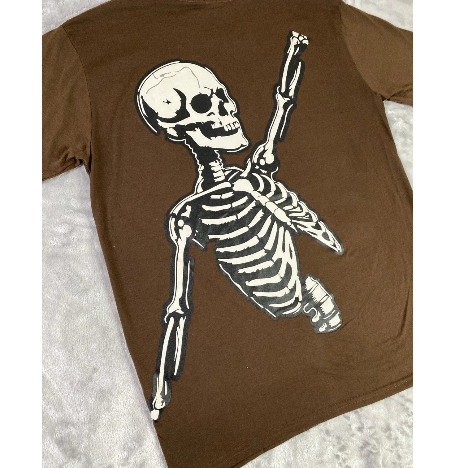 RGSTR T-Shirt Men Large Brown Unwritten End Skeleton Graphic Streetwear Tee Unisex T-shirt, Sweatshirt, Hoodie, Long Sleeve Tee - T-Shirt, Sweatshirt, Hoodie
