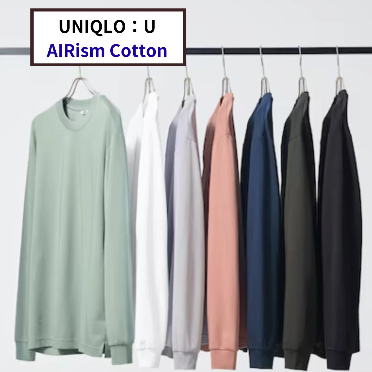 UNIQLO:U AIRism Cotton T-Shirt Long-Sleeve 9 colors XS~4XL MEN Unisex Japan Unisex T-shirt, Sweatshirt, Hoodie, Long Sleeve Tee - T-Shirt, Sweatshirt, Hoodie
