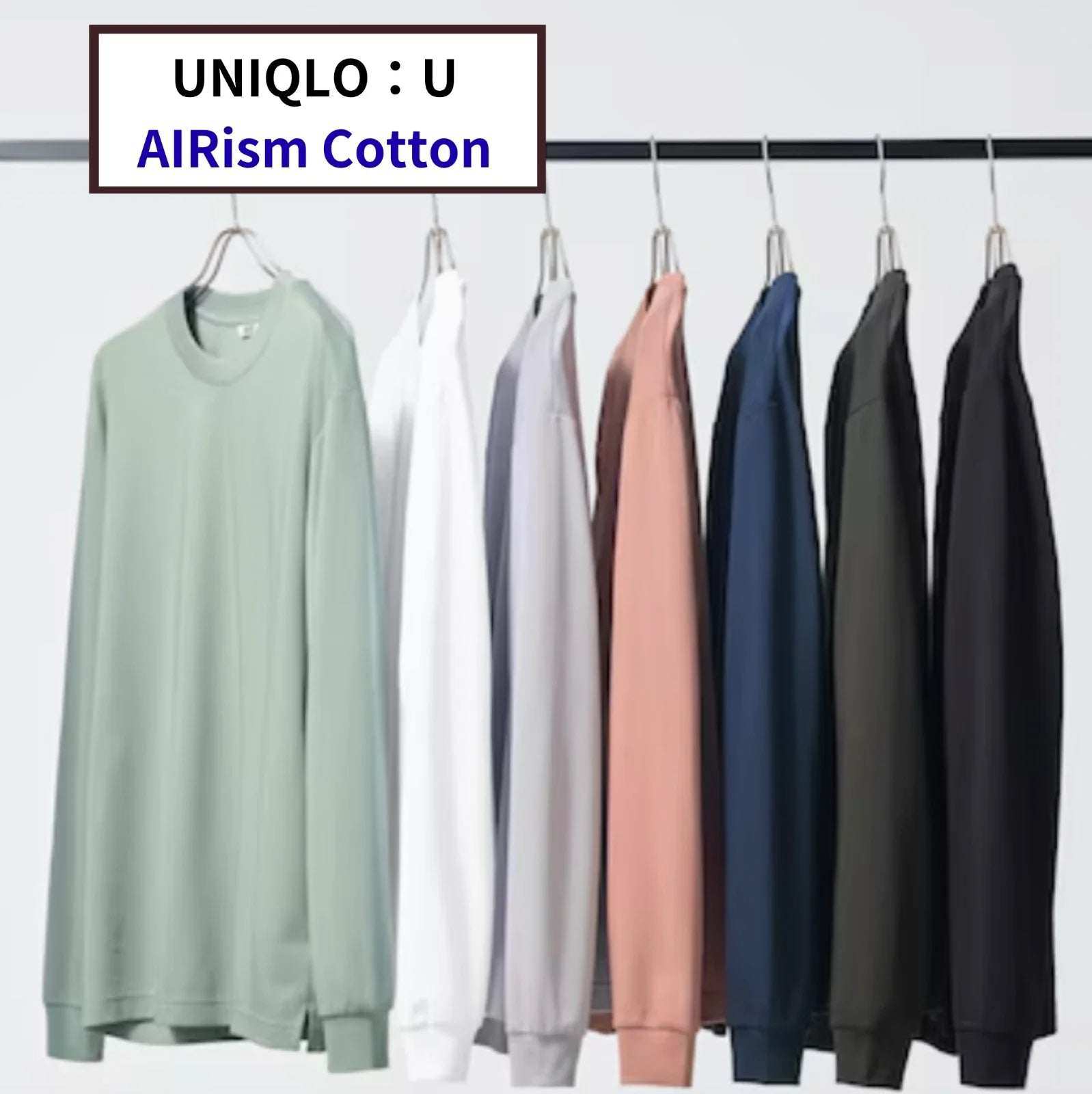 UNIQLO:U AIRism Cotton T-Shirt Long-Sleeve 9 colors XS~4XL MEN Unisex Japan Unisex T-shirt, Sweatshirt, Hoodie, Long Sleeve Tee - T-Shirt, Sweatshirt, Hoodie