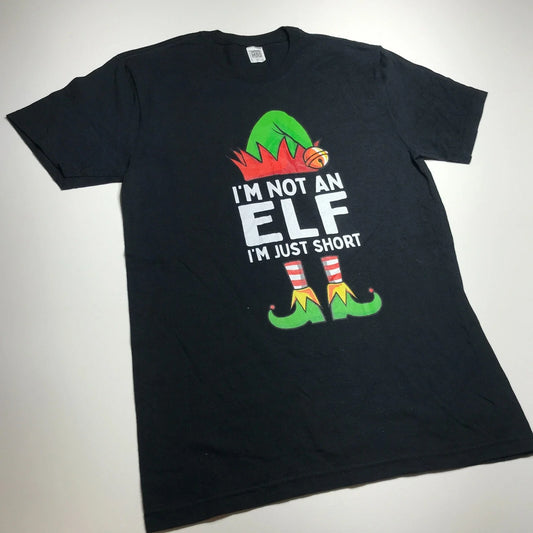 "I am not an Elf I'm Just Short" Christmas Funny Graphic T-Shirt Mens Small NWT Unisex T-shirt, Sweatshirt, Hoodie, Long Sleeve Tee - T-Shirt, Sweatshirt, Hoodie