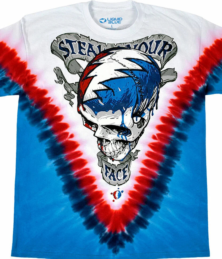 GRATEFUL DEAD-STEAL YOUR face VDYE-SYF-2 Sided TIE DYE T-SHIR  M-L-XL-2X Unisex T-shirt, Sweatshirt, Hoodie, Long Sleeve Tee - T-Shirt, Sweatshirt, Hoodie