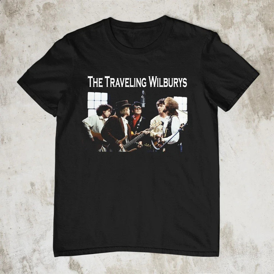 The Traveling Wilburys Band Short Sleeve Black Shirt S-5XL Q8474 Unisex T-shirt, Sweatshirt, Hoodie, Long Sleeve Tee - T-Shirt, Sweatshirt, Hoodie